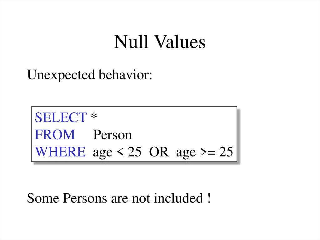 Null Values