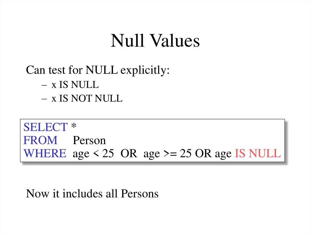 Null Values