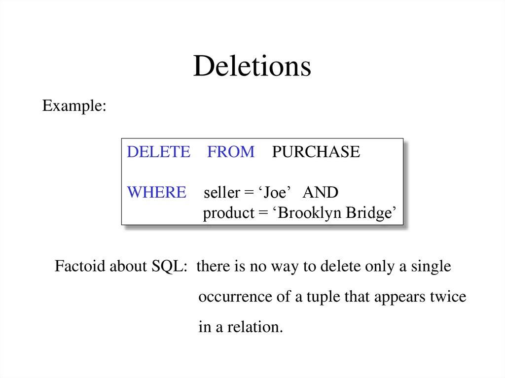 Deletions