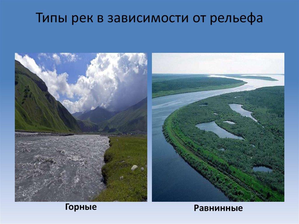 Типы рек в зависимости от рельефа