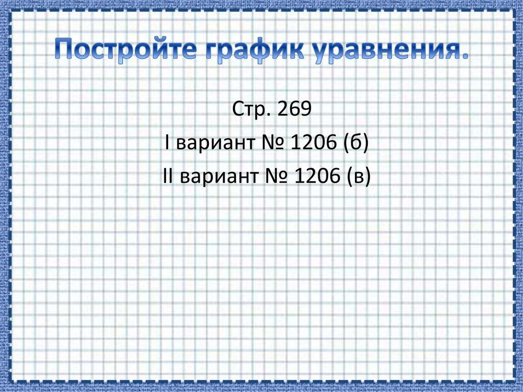 Постройте график уравнения.