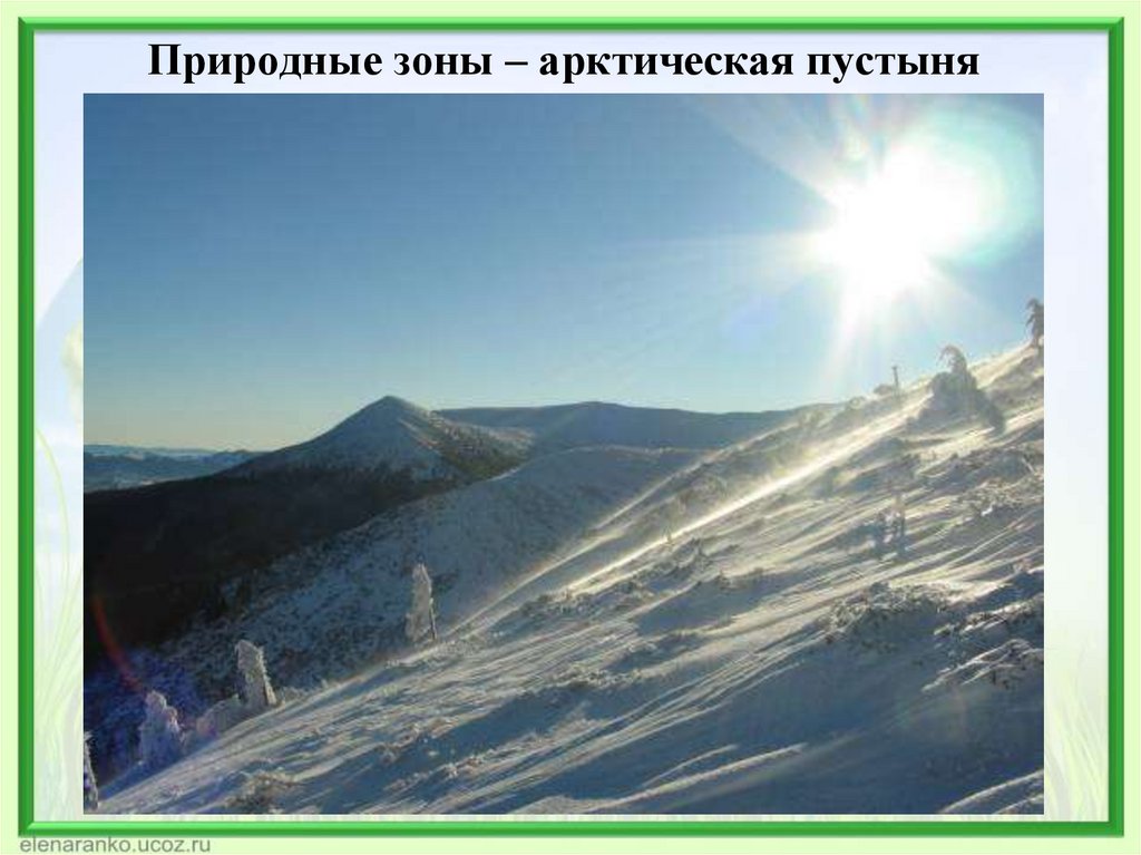 Природные зоны – арктическая пустыня