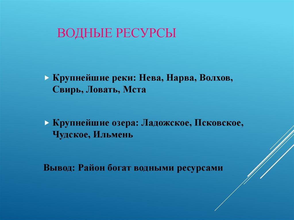 Водные ресурсы