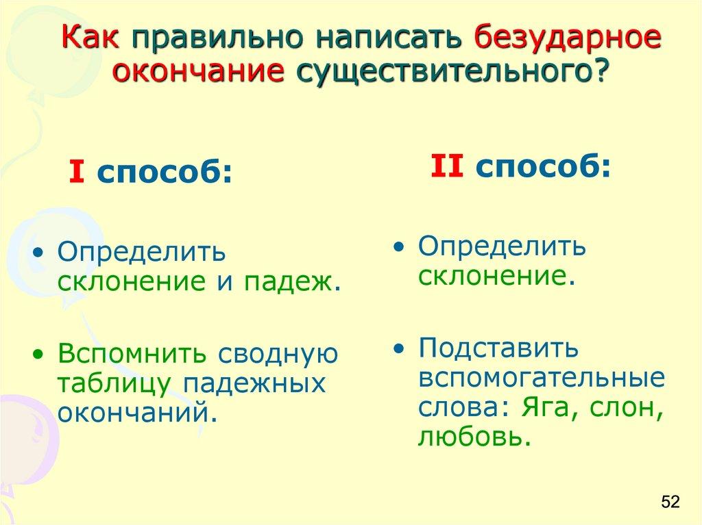 Как правильно написать безударное окончание существительного?
