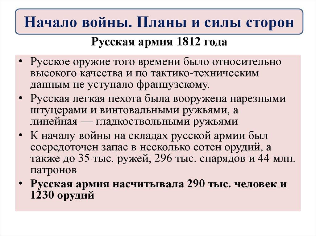 Русская армия 1812 года
