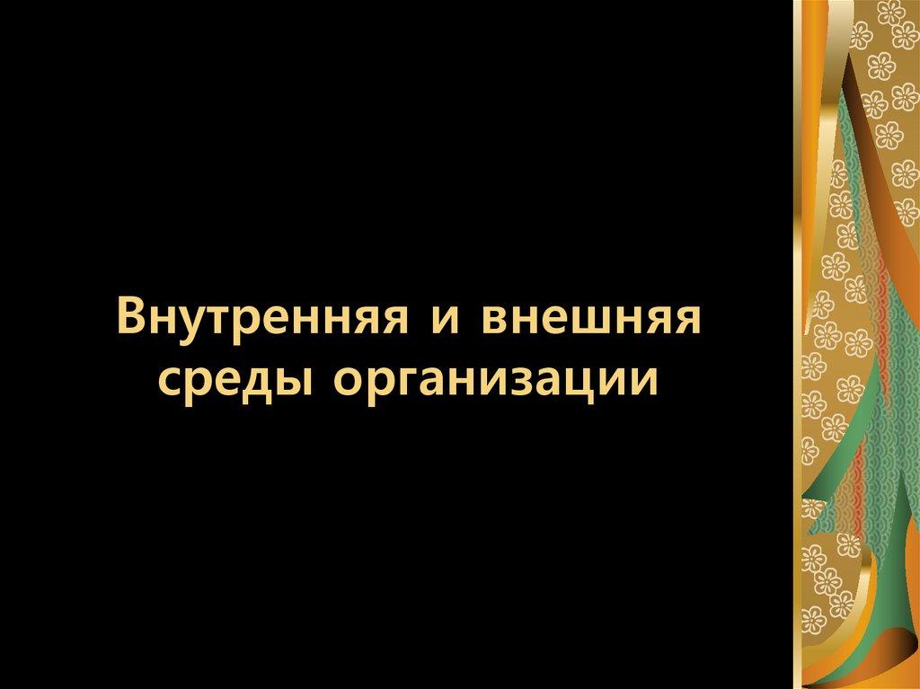 Внутренняя и внешняя среды организации