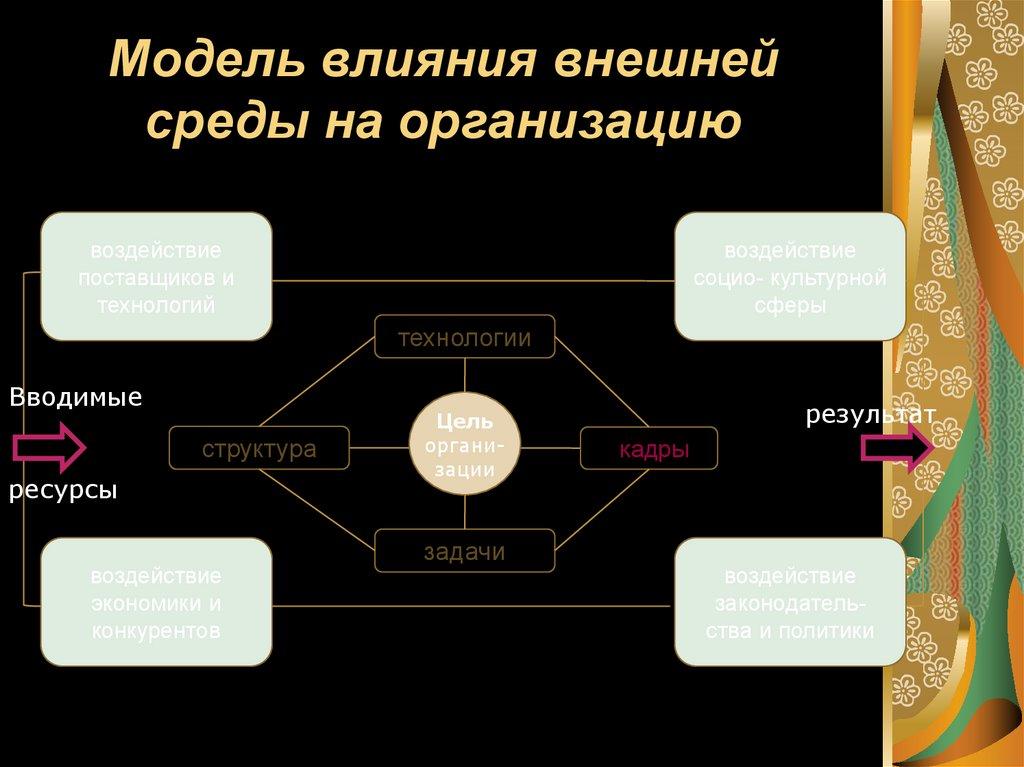 Модель влияния внешней среды на организацию