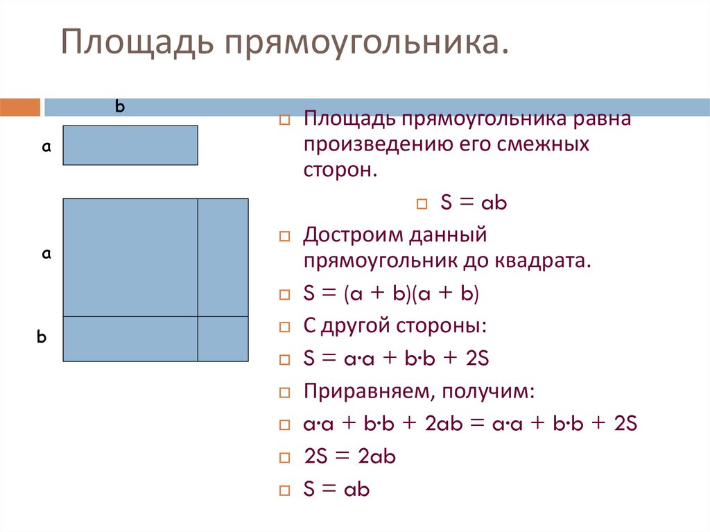 Площадь прямоугольника.