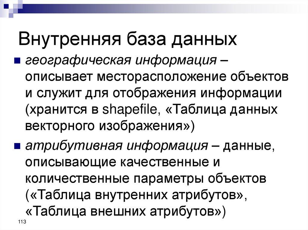 Внутренняя база данных