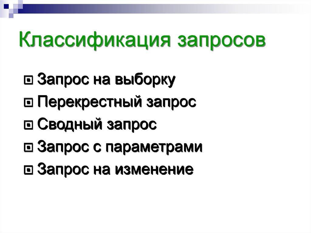 Классификация запросов