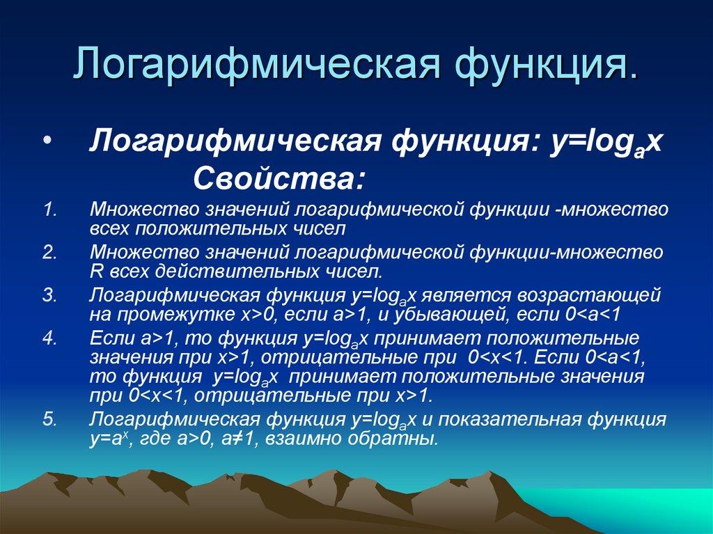 Логарифмическая функция.