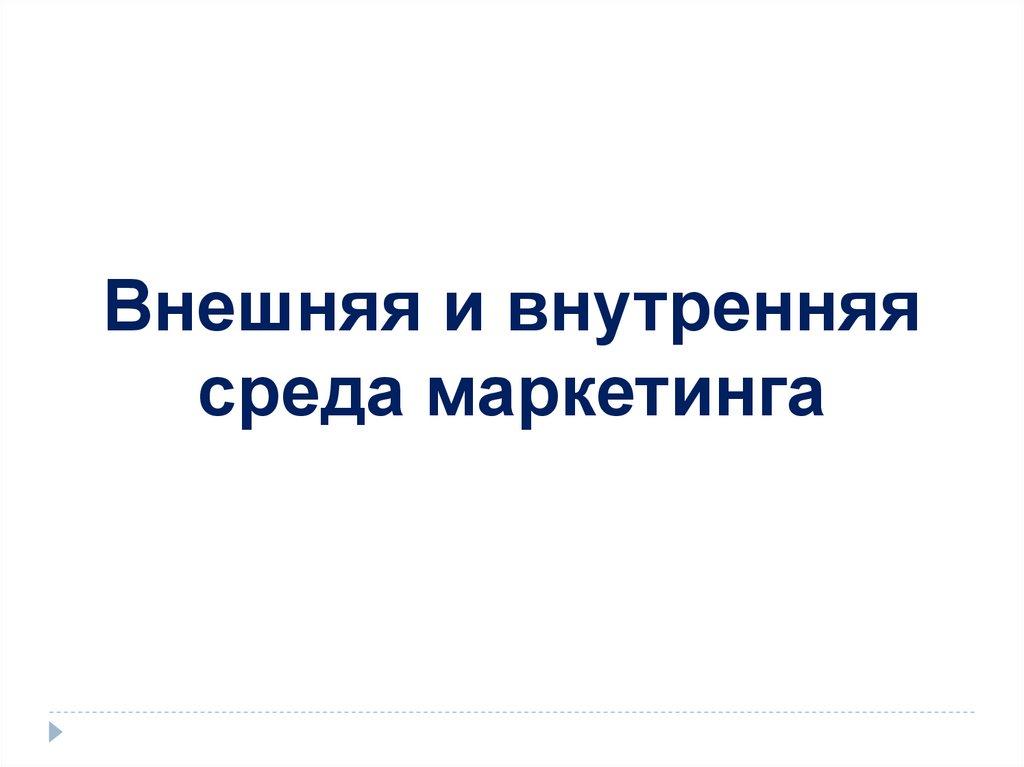 Внешняя и внутренняя среда маркетинга