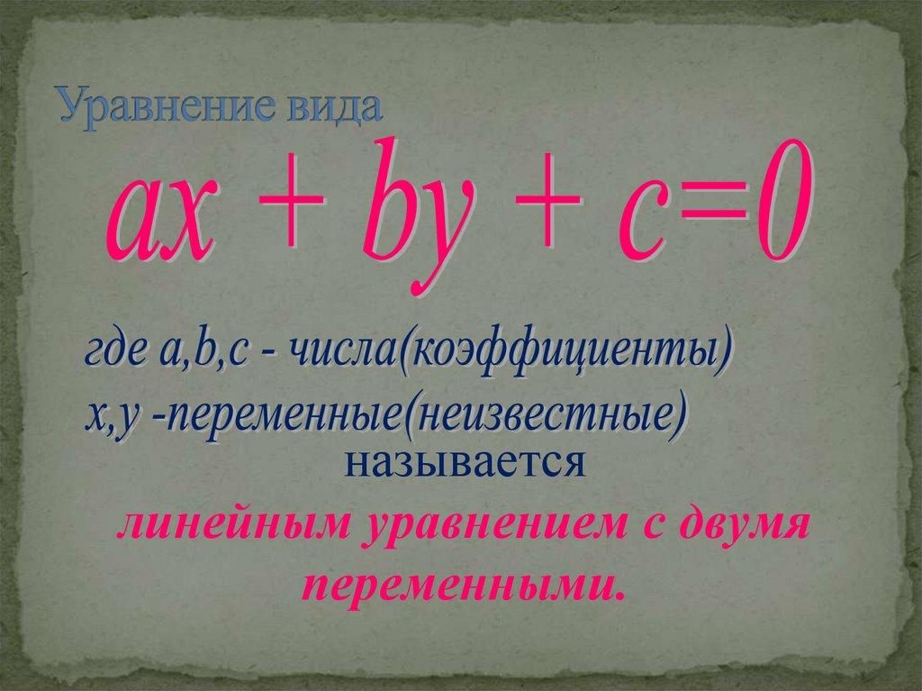 Уравнение вида