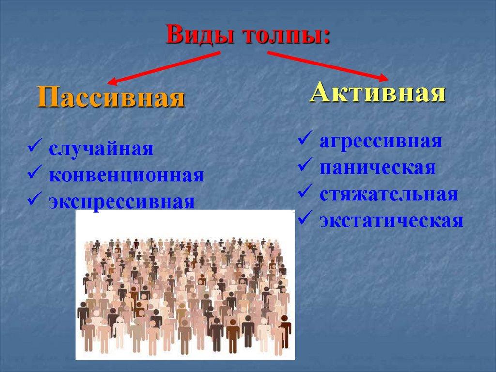 Виды толпы: