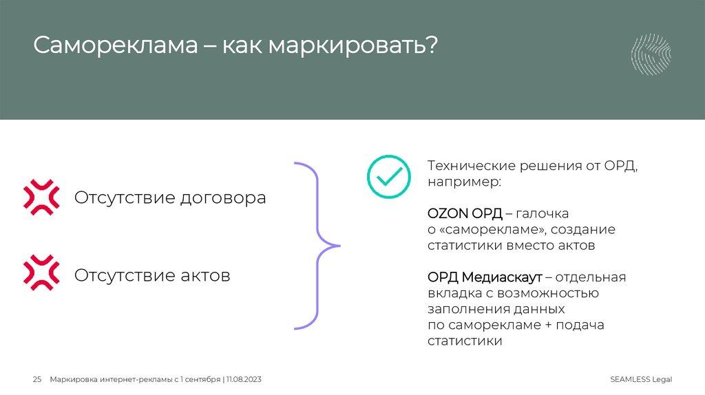 Самореклама – как маркировать?