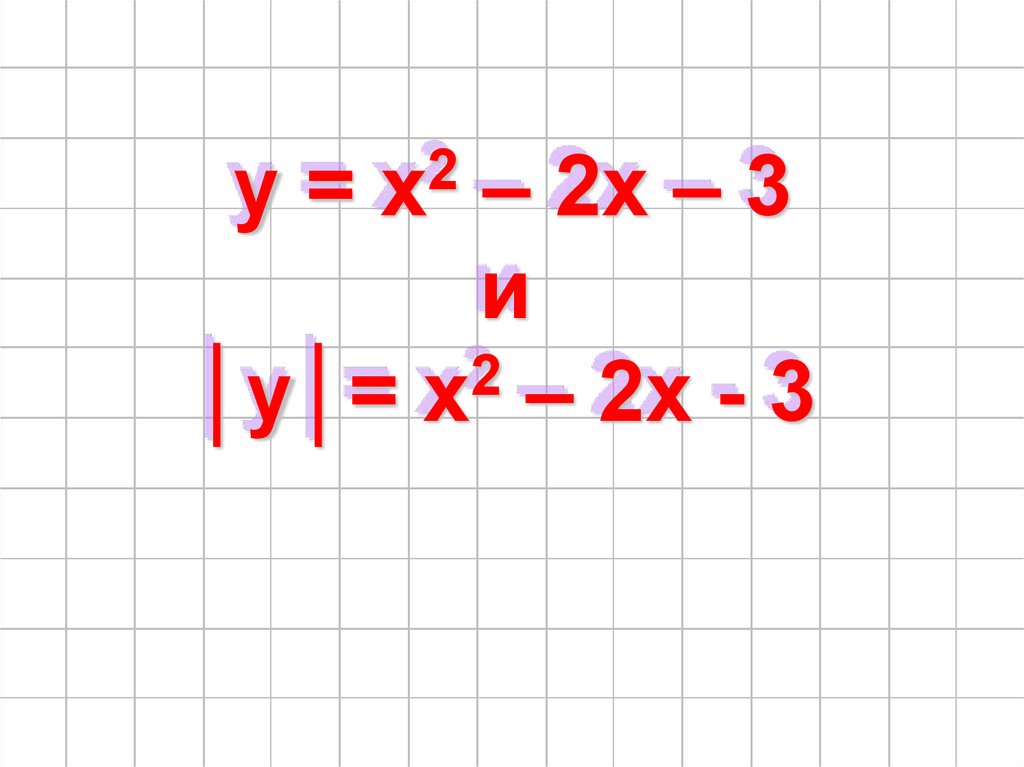 y = x2 – 2x – 3 и │y│= x2 – 2x - 3