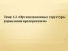 Организационные структуры управления предприятием  (тема 1.3)