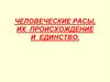 Человеческие расы, их происхождение и единство