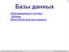 Базы данных. Информационные системы. Таблицы. Многотабличные базы данных