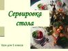 Сервировка стола. Урок для 5 класса