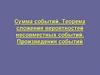 Сумма событий. Теорема сложения вероятностей несовместных событий. Произведения событий