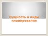 Сущность и виды планирования