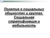 Понятие о социальных общностях и группах. Социальная стратификация и мобильность