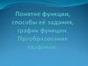Понятие функции, способы её задания, график функции. Преобразование графиков