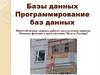 Базы данных. Программирование баз данных