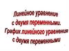 Линейное уравнение с двумя переменными. График линейного уравнения с двумя переменными